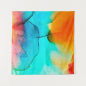 Deel van alcoholschilderende inkt, macrofoto, abst wandkleed (Voorkant)