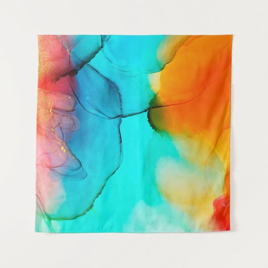 Deel van alcoholschilderende inkt, macrofoto, abst wandkleed (Voorkant)