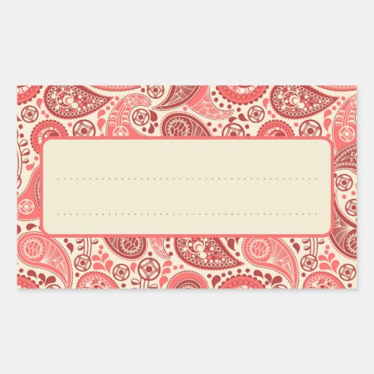 Deel van de Love Letters Paisley Rose Collectie Rechthoekige Sticker (Voorkant)