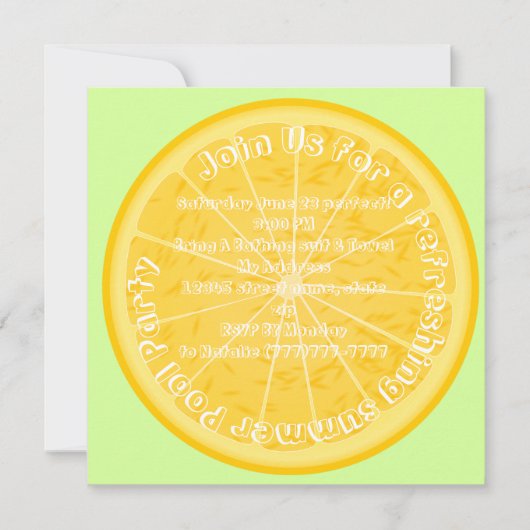 deel van de partij van de citroenpool nodigt uit (Voorkant)