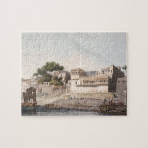 Deel van de stad Patna, op de Ganges, pl Legpuzzel