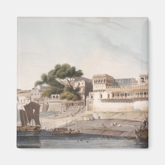 Deel van de stad Patna, op de Ganges, pl Magneet (Voorkant)