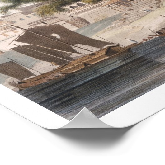 Deel van de stad Patna, op de Ganges, pl Poster (Hoek)