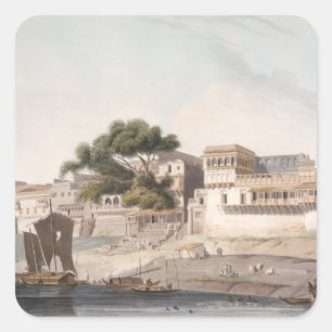Deel van de stad Patna, op de Ganges, pl Vierkante Sticker