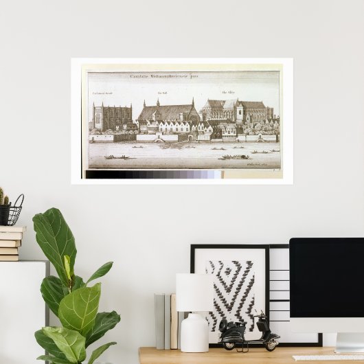 Deel van de stad Westminster, 1647 (graving) Poster (Thuiskantoor)
