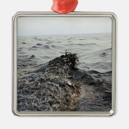 Deel van een olievlek in de Golf van Mexico Metalen Ornament (Voorkant)
