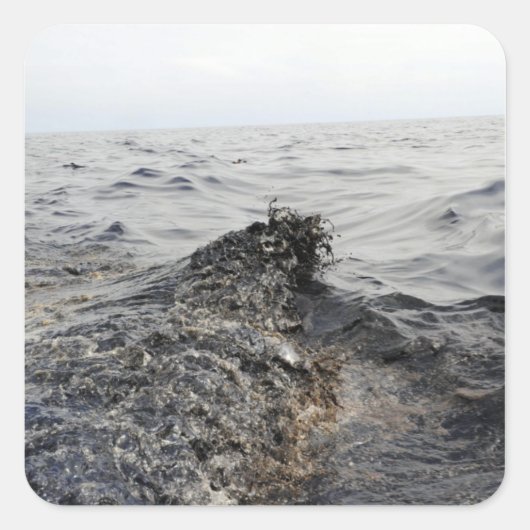 Deel van een olievlek in de Golf van Mexico Vierkante Sticker (Voorkant)