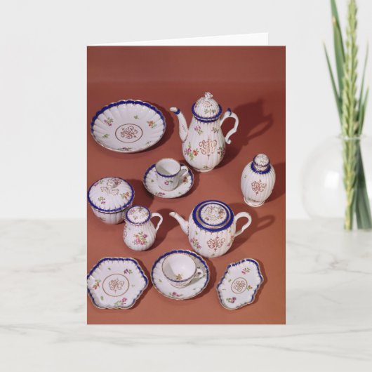 Deel van een Worcester monogrammed-theedienst Notitiekaartje (Voorkant)