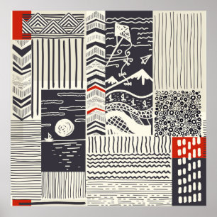 Deel van hout met gepelde groene verf, abstract te poster