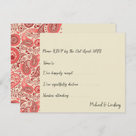 Deel van Love Letters Paisley Rose Collection RSVP Briefkaart