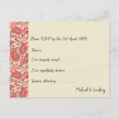 Deel van Love Letters Paisley Rose Collection RSVP Briefkaart (Voorkant)
