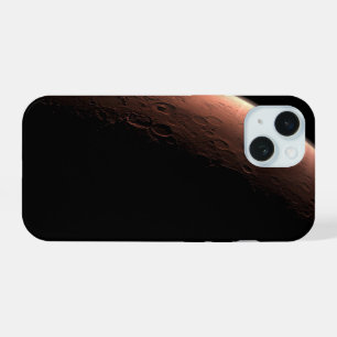 Deel van Mars op de grens van licht en donker. iPhone 15 Case