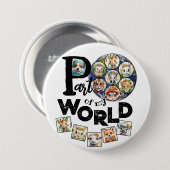 Deel van Mijn Wereld Aarde Planeet Schattige Diere Ronde Button 7,6 Cm (Voorkant /achterkant)