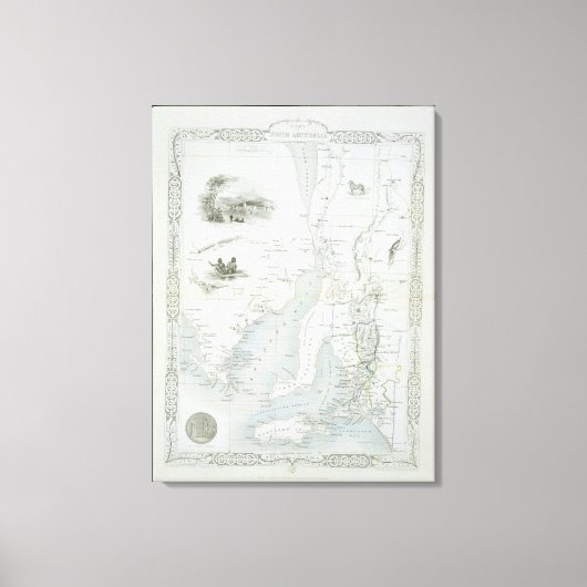 Deel van Zuid-Australië, uit een reeks van World M Canvas Afdruk (Voorkant)