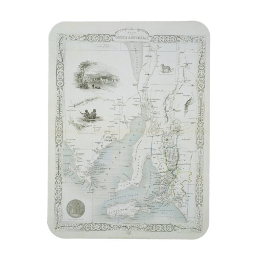 Deel van Zuid-Australië, uit een reeks van World M Magneet (Verticaal)