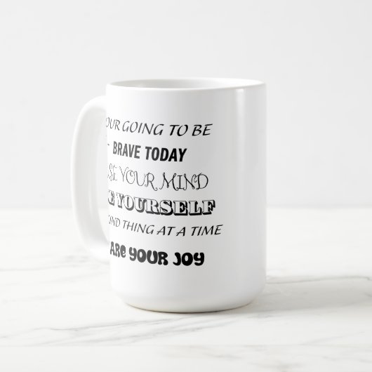 Deel vreugde koffiemok (Voorkant links)