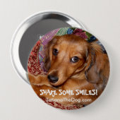 "Deel wat glimlach"-Button ~ van Tatiana The Dog Ronde Button 4,0 Cm (Voorkant /achterkant)