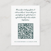 Deel Weduwfoto's Scannen QR Code Groen Informatiekaartje (Achterkant)