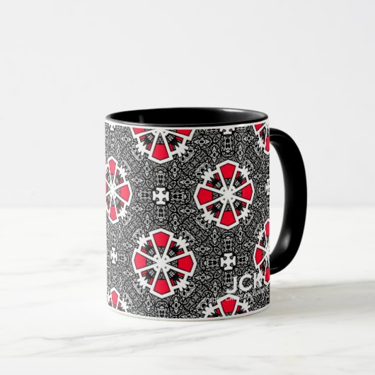 Deel zestien's caleidoscoop art vier mok (Voorkant rechts)