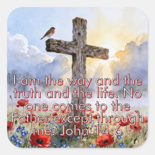 Deelbare stickers met Johannes 14:6 (Voorkant)