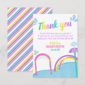 Deelgebied Splish Splash Pad Water Park Girl Birth Bedankkaart (Voorkant / Achterkant)