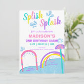 Deelgebied Splish Splash Pad Water Park Girl Birth Kaart (Staand voorkant)