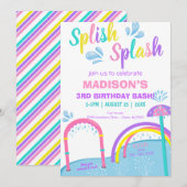 Deelgebied Splish Splash Pad Water Park Girl Birth Kaart (Voorkant / Achterkant)