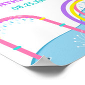 Deelgebied Splish Splash Pad Water Park Girl Birth Poster (Hoek)