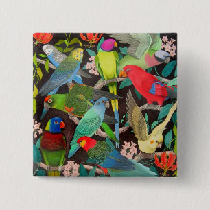 Deelgebieden van de wereld II Vierkante Button 5,1 Cm