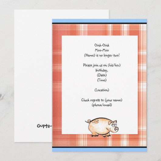 Deelname boerderij kaart (Voorkant / Achterkant)