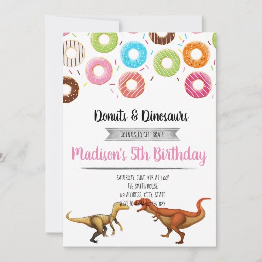 Deelname Donut en dinosauriërs Kaart (Voorkant)