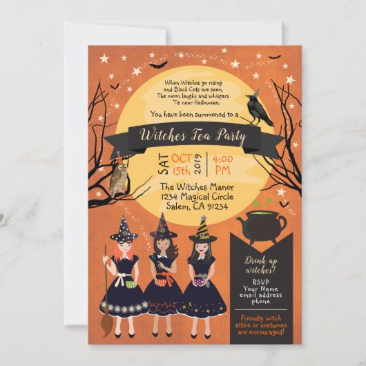 Deelname van heksen Tea Kaart (Voorkant)