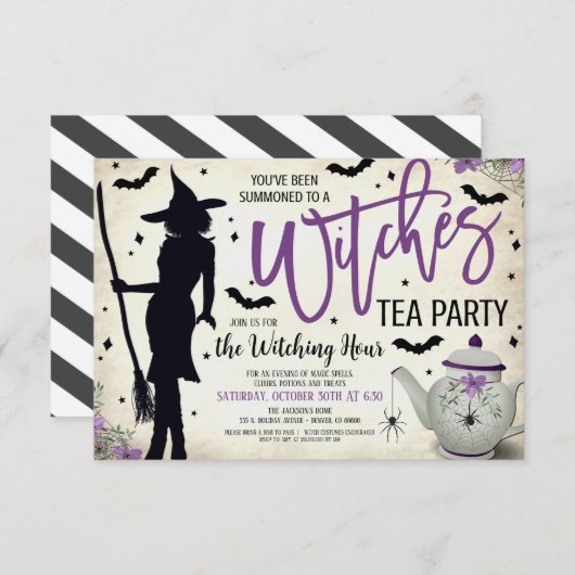 Deelname van heksen Tea Kaart (Voorkant / Achterkant)