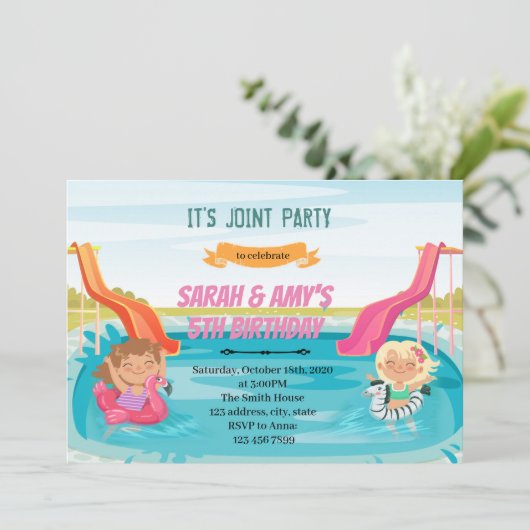 Deelname watersilde girl kaart (Staand voorkant)