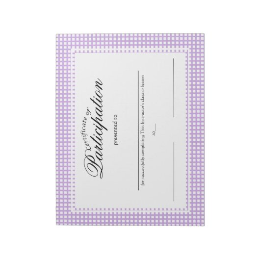 Deelnamecertificaten Notitieblok (Linkerzijde)