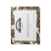 Deelnamecertificaten van de football notitieblok (Linkerzijde)