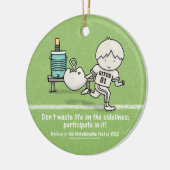 Deelnemen aan het leven keramisch ornament (Links)