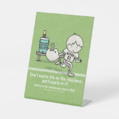 Deelnemen aan het leven reclamebord met voetstuk (Voorkant)