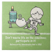 Deelnemen aan het leven tegeltje (Voorkant)