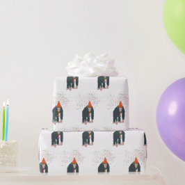 Deelnemende dieren met een partij cadeaupapier