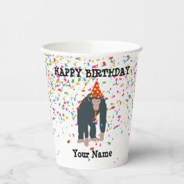 Deelnemende dieren met een partij papieren bekers