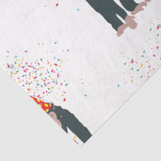 Deelnemende dieren met een partij tissuepapier (Detail)