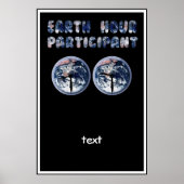 Deelnemer Earth Hour (met klokken) Poster (Voorkant)
