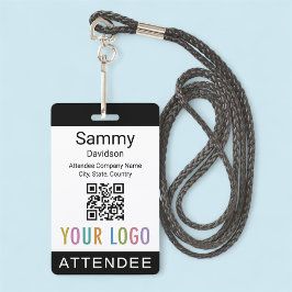 Deelnemer Event Badge Conference QR Code Logo Zwar