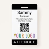 Deelnemer Event Badge Conference QR Code Logo Zwar (Voorkant)