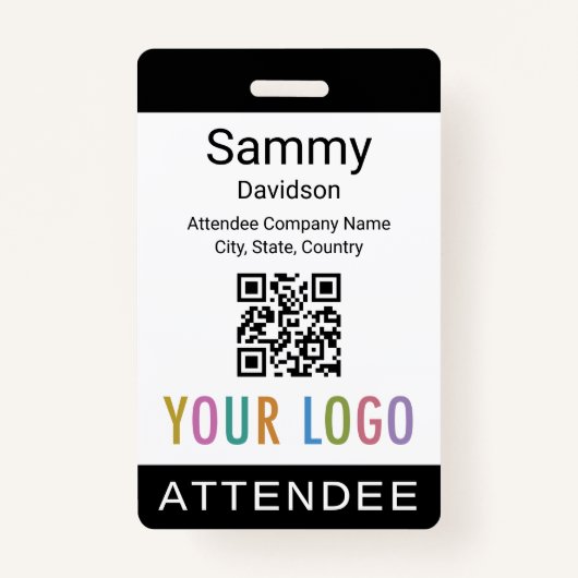 Deelnemer Event Badge Conference QR Code Logo Zwar (Voorkant)