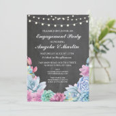 Deelnemingspartners krijgslichten Succulents uitno Kaart (Staand voorkant)