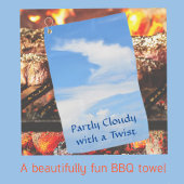 Deels Bewolkte Hemel met een Twist Blauw en Wit Golfhanddoek