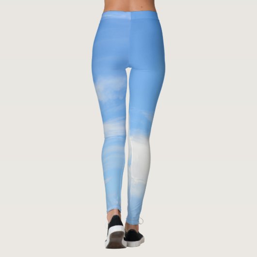 Deels Cloudy Blue Sky Chic Blue en White Leggings (Achterkant)