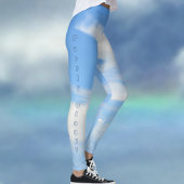Deels Cloudy Blue Sky Chic Blue en White Leggings